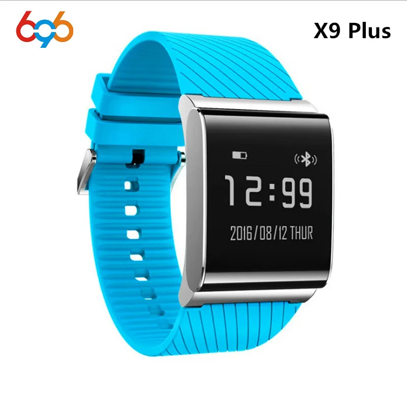 696X9 плюс кожаный ремешок Смарт Браслет Smartband приборы для измерения артериального