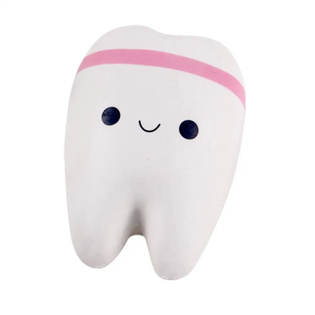 1 шт 11 см милый мультяшный зуб кулон сжимаемая игрушка медленно поднимающаяся