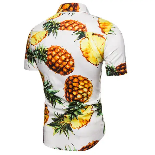 Men's Hawaiian Casual Button Down Shirt Short Sleeve 3d Printed Flower Tropical Beach Holiday Aloha | Мужская одежда