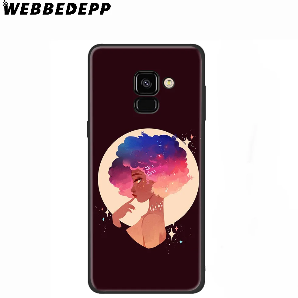 WEBBEDEPP черный афро Девушка Силиконовый чехол для Samsung Galaxy A3 A5 A6 A7 A8 A9 A10 A20 A30 A40 A50 A70 M10