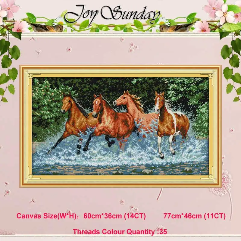 Horses Лошадь семья Белая лошадь животные Счетный 11CT 14CT Набор для вышивания крестиком DIY DMC Набор для вышивания крестиком вышивка рукоделие домашний декор - Цвет: Horses