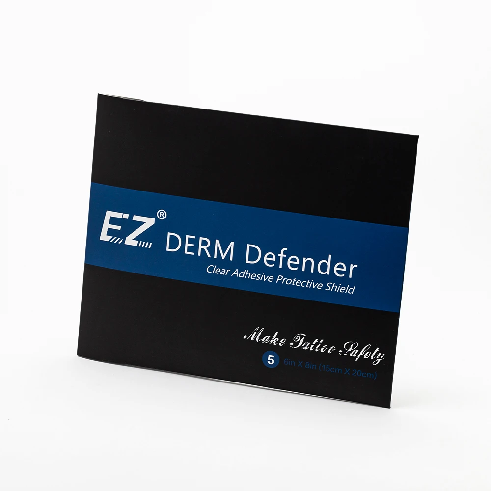 EZ Premium Derm Defender Tattoo прозрачный клейкий защитный щит портативная посылка 5 листов Защитная пленка для татуировки Aftercare
