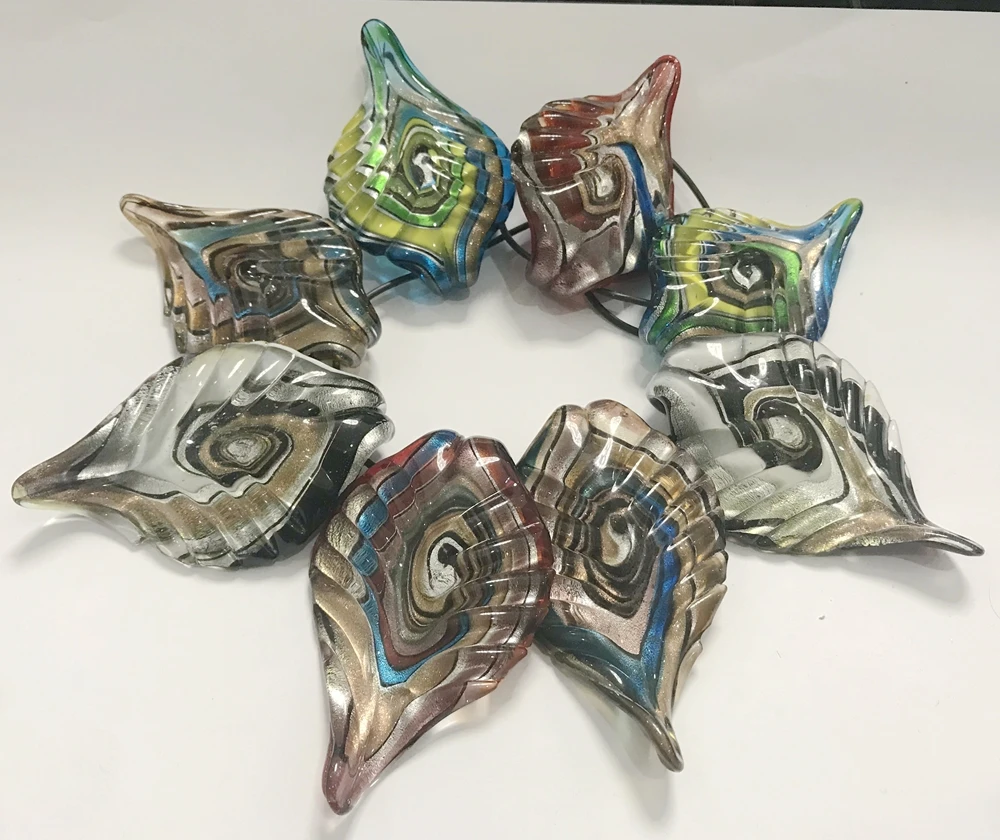 8 pcs/lot Mixed Color Unique Lampwork Murano Art Glass Charms Pendant Necklace for men womens Gif | Украшения и аксессуары