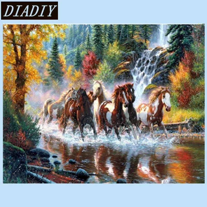 Full Diamond embroidery animal diamond cross stitch crystal round sets unfinished decorative diy painting horse | Дом и сад