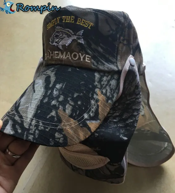 

summer waterproof wide brim fishing hat UV protection hat men bucket hat sun protection camouflage fisherman hat with string