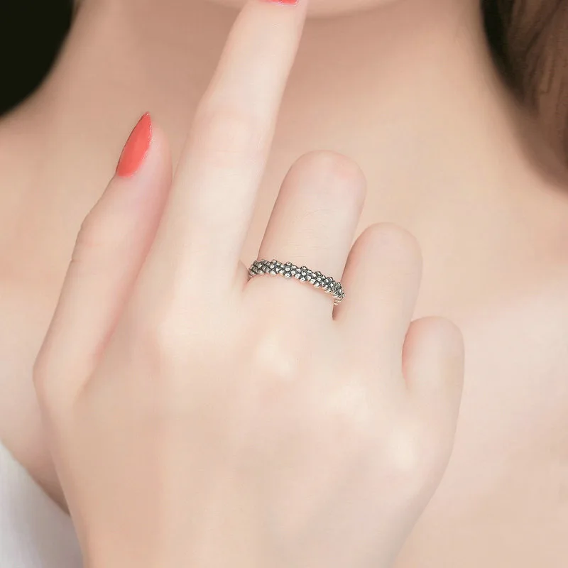 

FENGLI Silver Color Small Daisy Rings for Women 7 8 9 Size Charm Simple Finger Ring Valentine's Day Gift Bague Femme