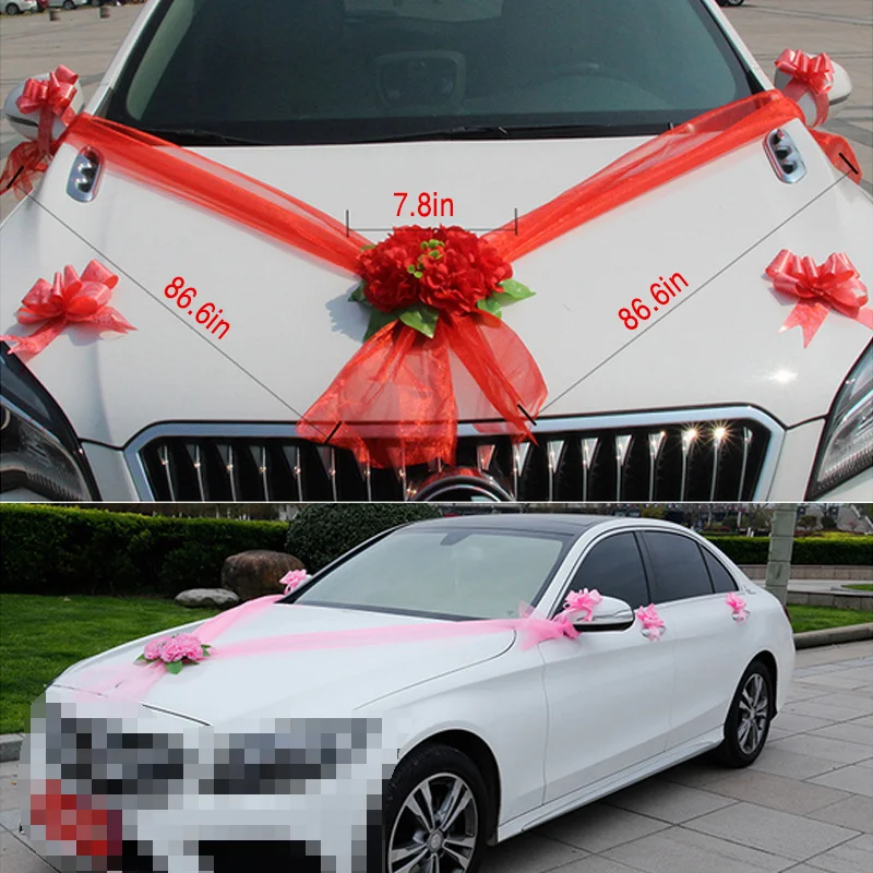 Свадебное украшение для автомобиля искусственные цветы листья наборы шелковых