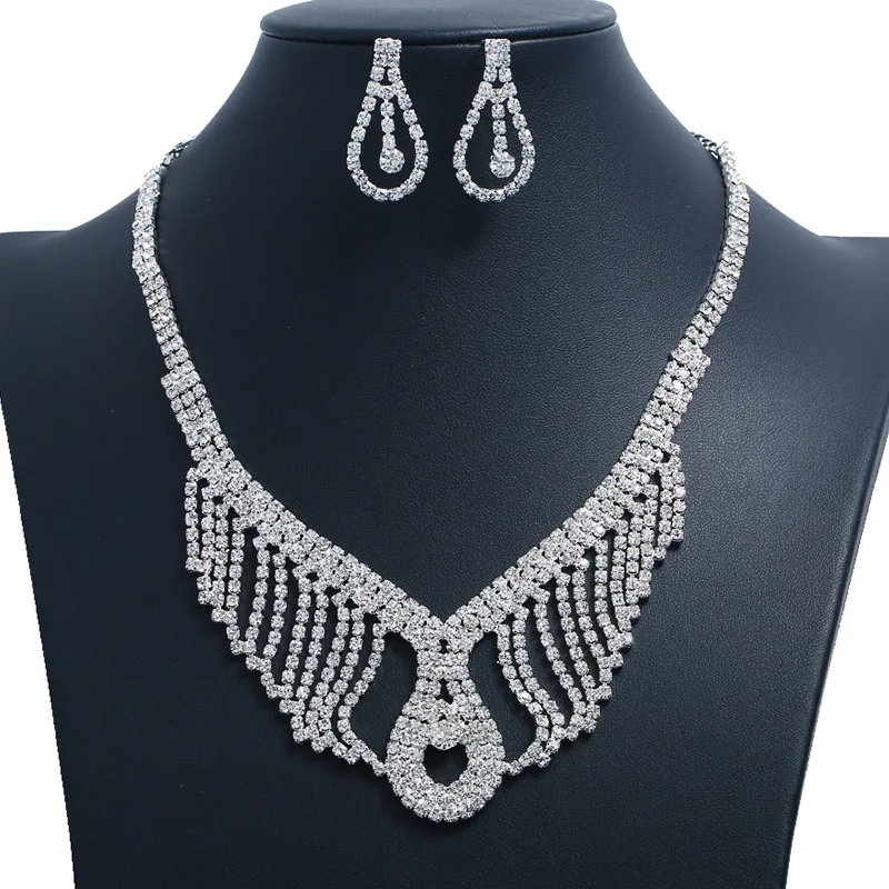 Fashion Jewelry Set Crystal Necklace &amp Earrings Wedding Party for Women Accessories | Украшения и аксессуары