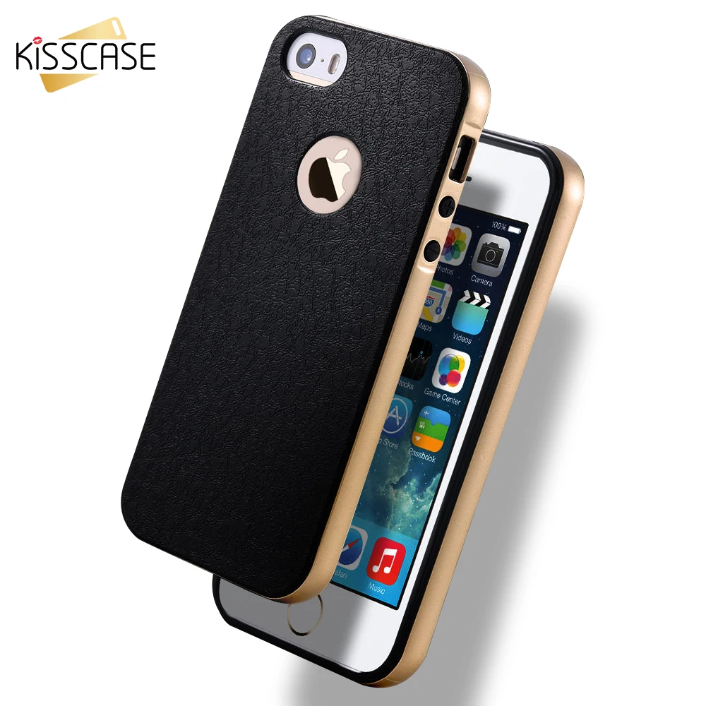 Стильный деловой кожаный чехол KISSCASE для iPhone 6 6S 5 5S SE ультратонкая задняя крышка Plus