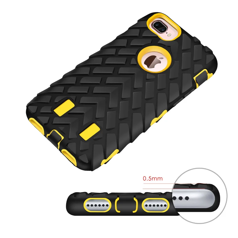 Для Coque iPhone 6 plus покрышка двухслойный Защитник чехол для 7 ТПУ + жесткий