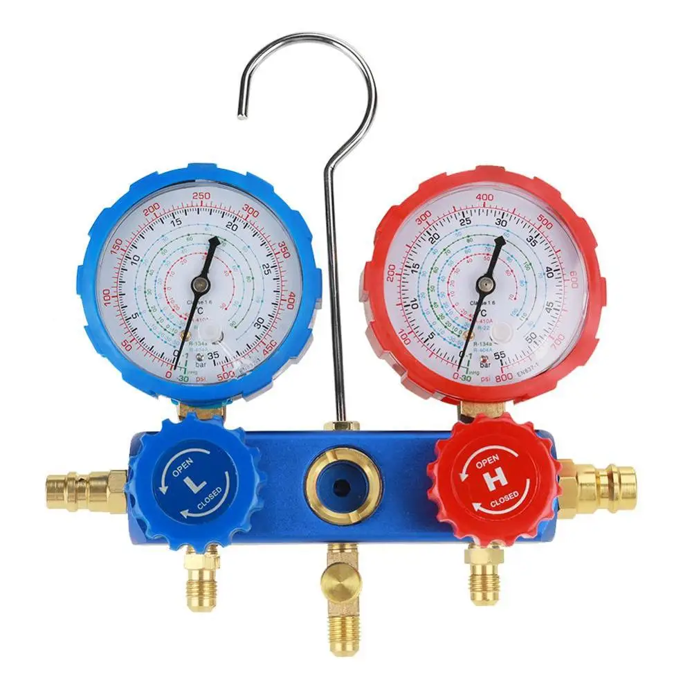 1 Set Air Manifold Gauge R134a Conditioning Refrigerant with 1.5m Charging Hoses Measuring Tools | Инструменты