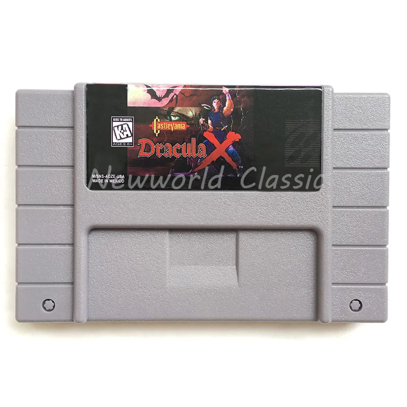 Версия caslevania Dracula X USA для 16 битной серой видеокарты игровая карта картридж