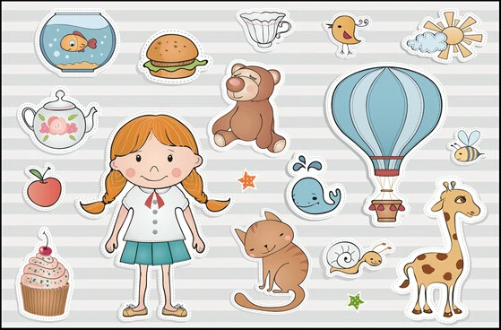 Детские обои на заказ виниловые с мультяшными милыми животными для детской