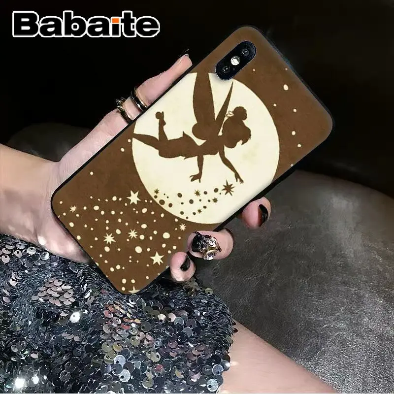 Babaite Peter Pan Wendy Tinkerbell Black Soft Shell Phone Cover for iPhone 5 5Sx 6 7 7plus 8 8Plus X XS MAX XR | Мобильные телефоны