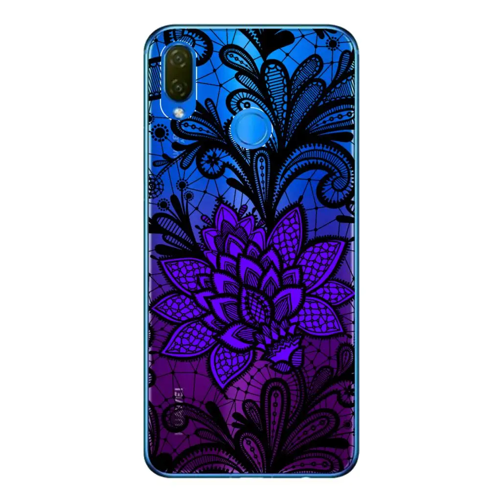 Мягкий чехол из ТПУ для Huawei Nova 3i прозрачный силиконовый 6 3 дюйма милый кружевной