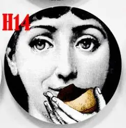 Европейский Миланский стиль Великолепные Редкие форнасетти тарелки лицо rosenthal Piero Fornasetti настенные подвесные декоративные 8 дюймов 7 дюймов блюдо - Цвет: N