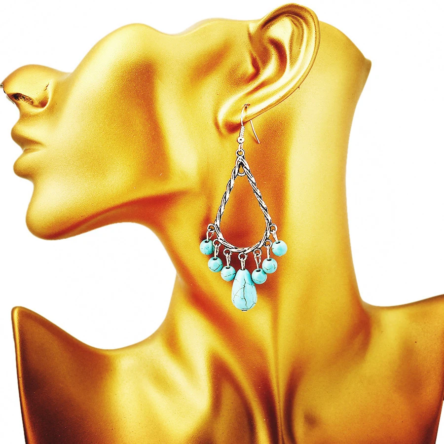 Богемные этнические винтажные большие серьги-капли для женщин аксессуары