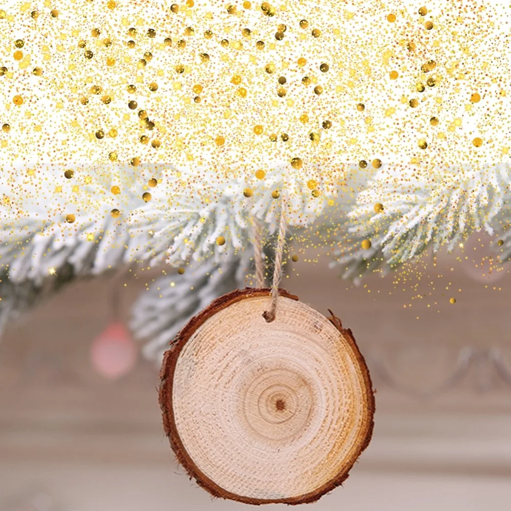 Santa Claus New Year Natural Round Wood chip Christmas Tree Ornaments Pendant Hanging Gifts Xmas Decor Home Party Decorations | Дом и сад
