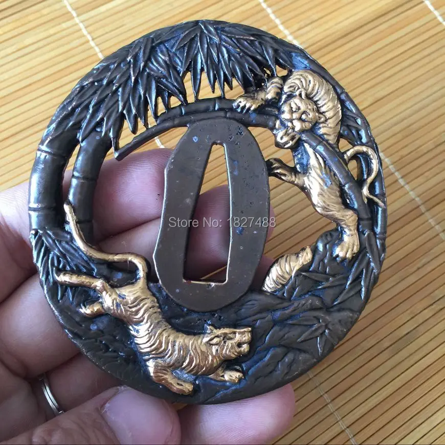 Японская Бриллиантовая медная фурнитура Tsuba Fuchi украшения Кашира Menuki аксессуары