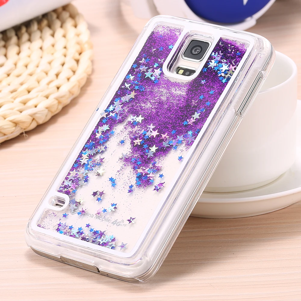 S5 S6 прозрачная жидкость Плывун Bling Блеск звезды люкс чехол для Samsung Galaxy i9600 / G9200