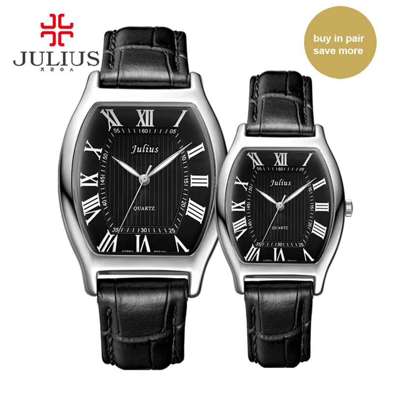 Julius JA-703 часы для влюбленных пар классические с римскими цифрами подарка на День