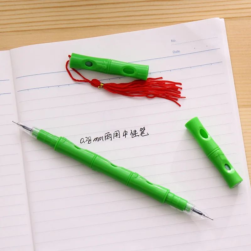 Гелевая ручка под бамбук 0 38 мм двойная заправка красивая подпись ручки на водной