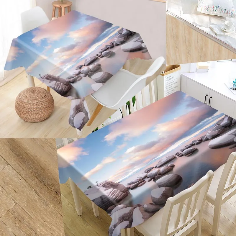 Custom Snow Pattern Tablecloth Waterproof Oilproof Rectangular Home Wedding Textiles | Дом и сад