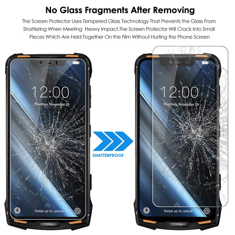 Qosea Для Doogee S90 Премиум прозрачное закаленное стекло Противоударная защитная