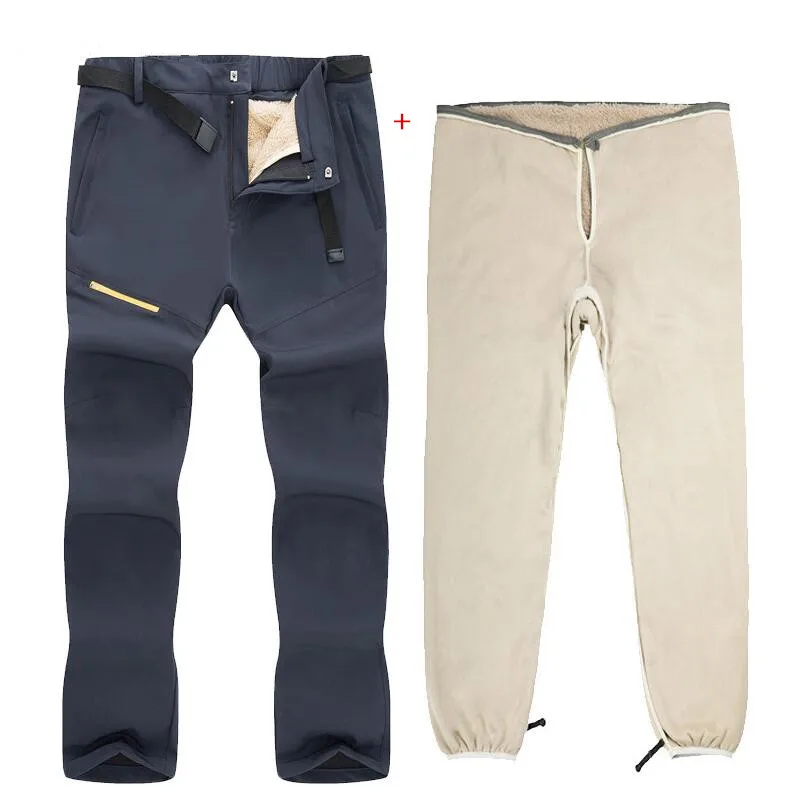 

Мужской зимний флисовый комплект из 2 предметов лыжные штаны для активного отдыха спорта, походов, альпинизма, катания на лыжах, ветрозащитн...