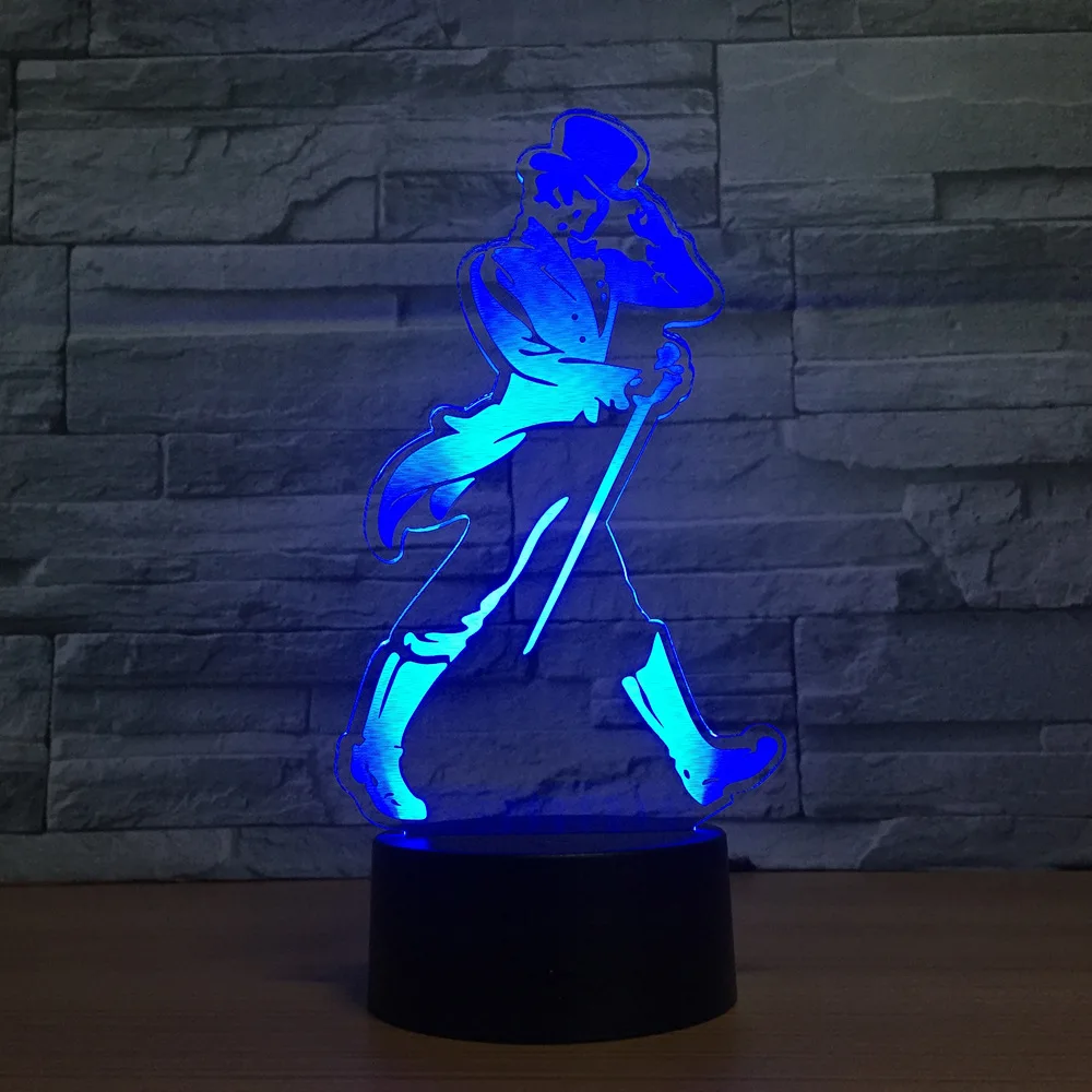 Танцовщица для мужчин LED 3D ночник RGB 7 цветов меняющая настроение лампа спальни с