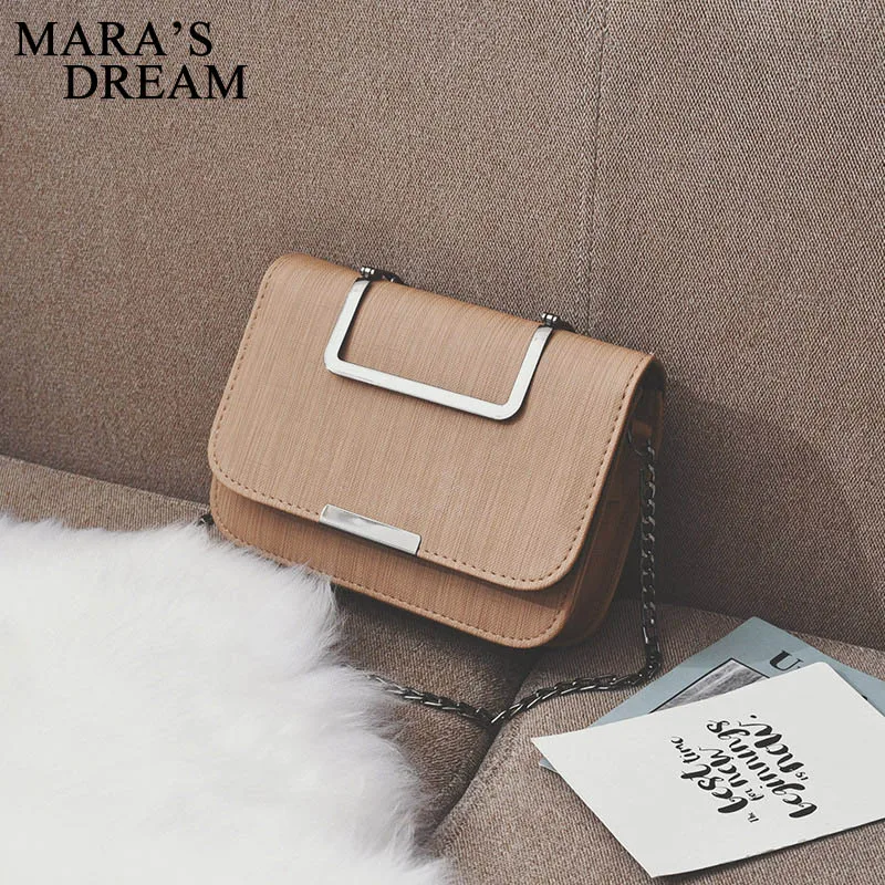 Женская маленькая квадратная сумка Mara's Dream однотонная металлическая Наплечная