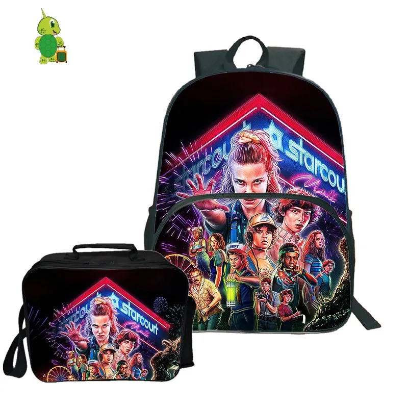 Рюкзак Mochila Stranger Things 3 2 шт./компл. школьный рюкзак для ноутбука мальчиков и