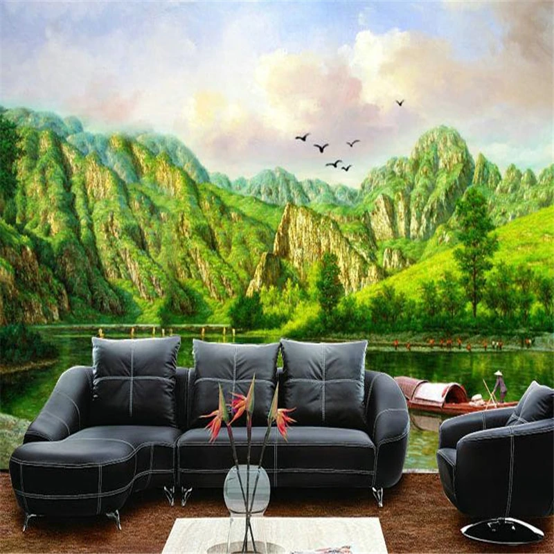 Обои beibehang фон для телевизора большие зеленые 3d обои фрески стен 3 d обои|wallpaper for