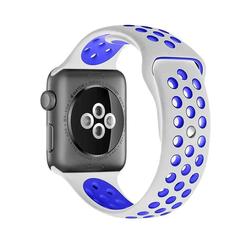 Новый спортивный силиконовый ремешок для наручных часов Apple watch версии 3 2 1 Iwatch 42