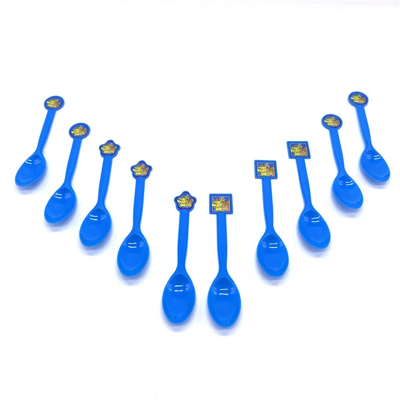 Spoons-10pcs Для 10 человек для маленьких мальчиков и взрослых, принадлежности для дня рождения, вечерние наборы для украшения с Пикачу, Покемон го, Бумажная гирлянда, чашки, ребенок, Душ - Color: Spoons-10pcs