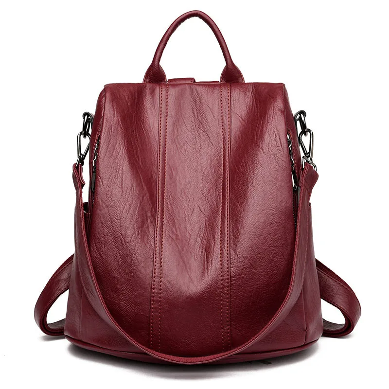

Women Waterproof Anti-theft Leather Backpacks Bags For Girls Female Shoulder Bag Multifunction Traveling Backpack Mochilas