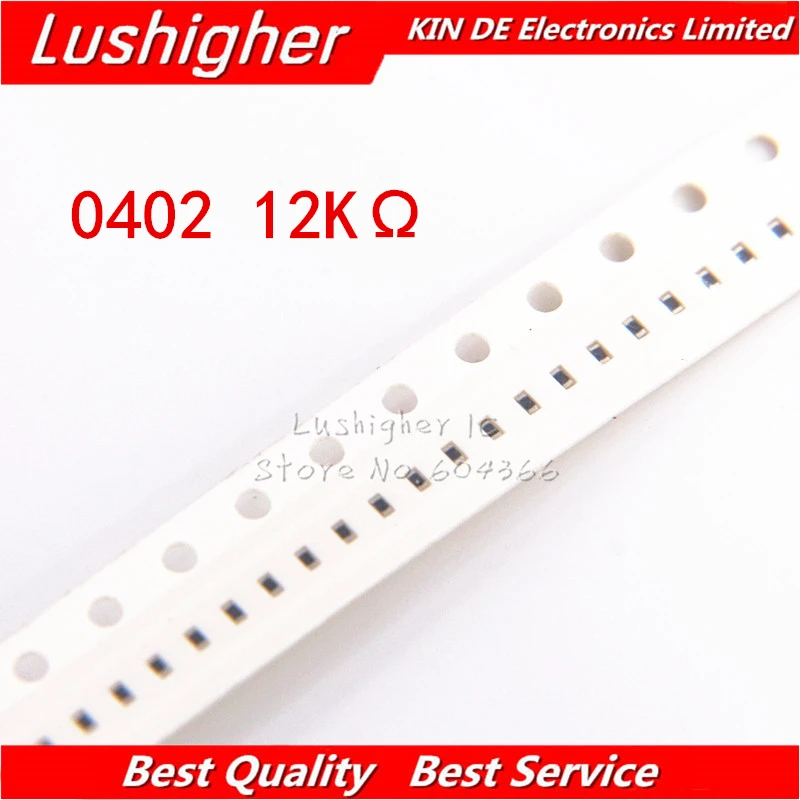 100 шт. 0402 SMD резистор 1% 12 ком 12 ком 123 1202