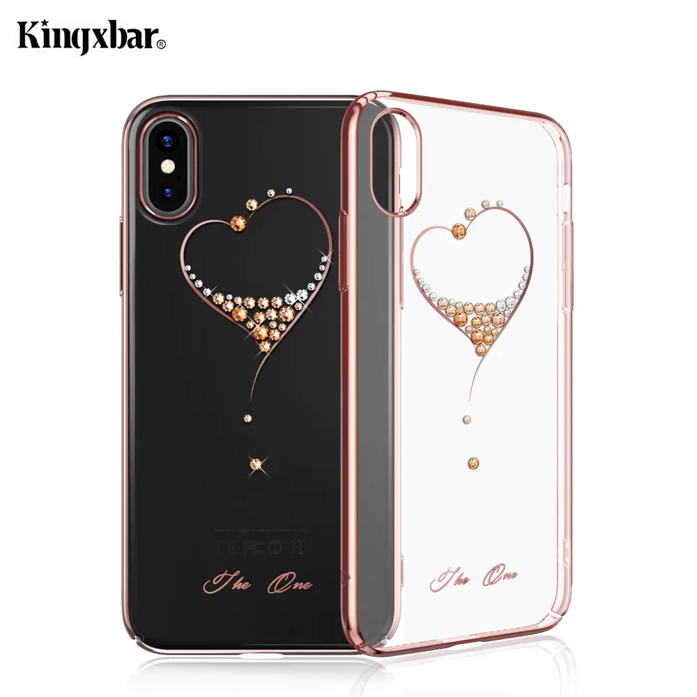 KINGXBAR для iPhone X чехол Swarovski элемент с кристаллами и бриллиантами жесткий Кристалл