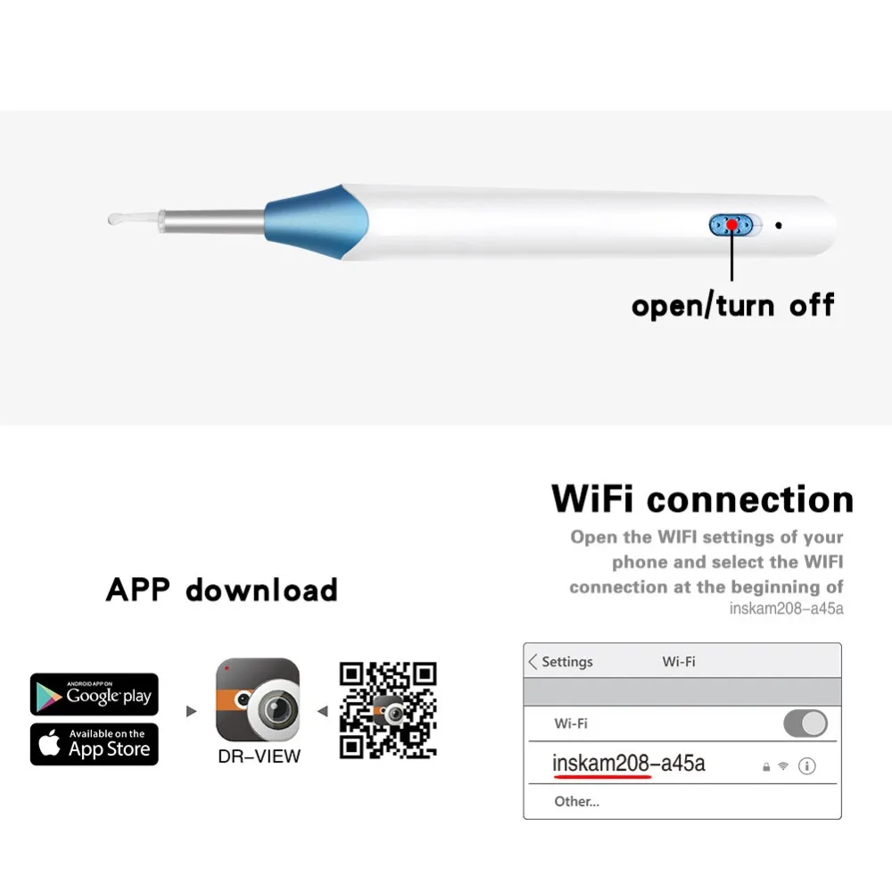 5 мм HD Wifi медицинский беспроводной отоскоп для чистки ушей IOS Android эндоскоп
