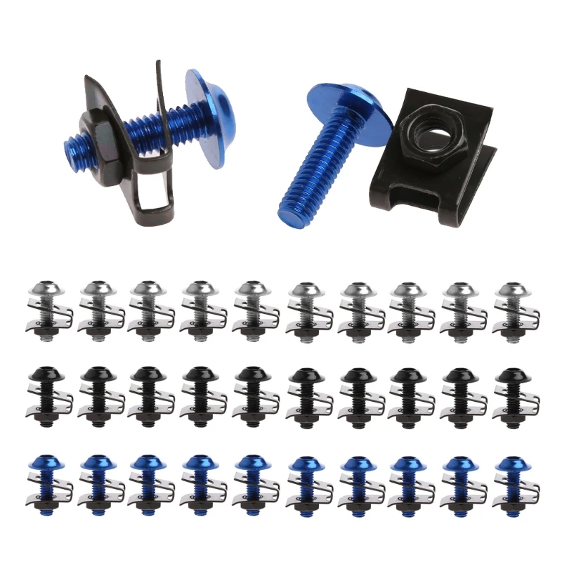 

10 Pcs Universal 6mm Motorcycle Fairing Bolt Nut Spire Speed Fastener Clip Screw For Yamaha High Quality