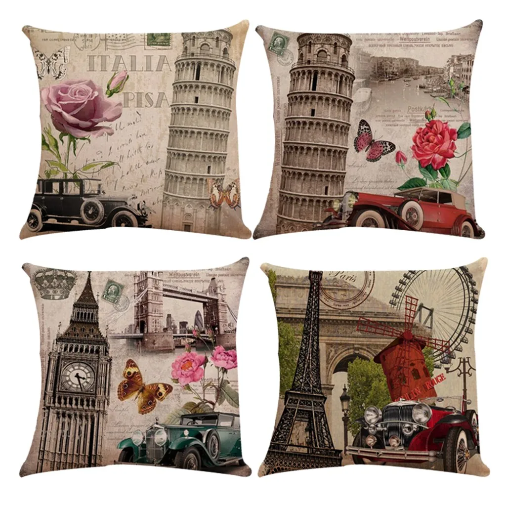 Модные подушки с принтом архитектурный узор серия домашний автомобильный диван