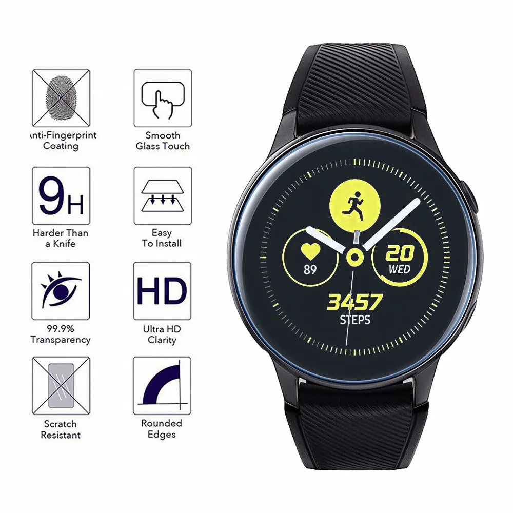 Твердое закаленное стекло IWONOW 9H для samsung Galaxy Watch Active 40 мм(SM-R500) Защитная пленка для экрана