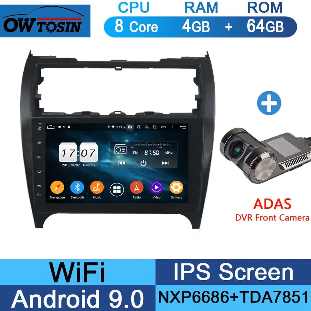 64G Adas Camera 10," ips 8 Core 4G+ 64G Android 9,0 автомобиль радио gps мультимедиа для Toyota Carmry 2012 2013 DSP CarPlay попугай BT - Цвет: 64G Adas Camera