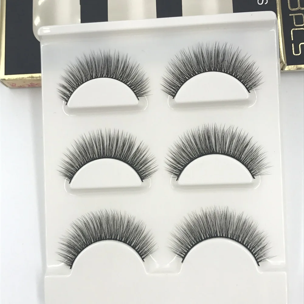 New 3 pairs natural false eyelashes 3D mink lashes extension soft thick long fake eyelash Makeup beauty tools | Красота и здоровье