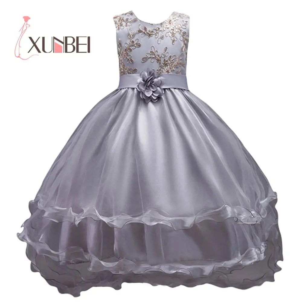 Женское платье принцессы Тиффани голубые платья с цветами для девочек из органзы
