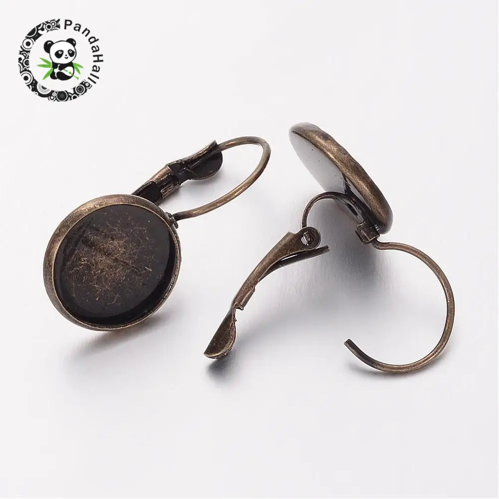 

Brass Lever Back Hoop Earring Components, Lead Free, Cadmium Free and Nickel Free, Antique Bronze, Size: about 14mm wide, 25mm
