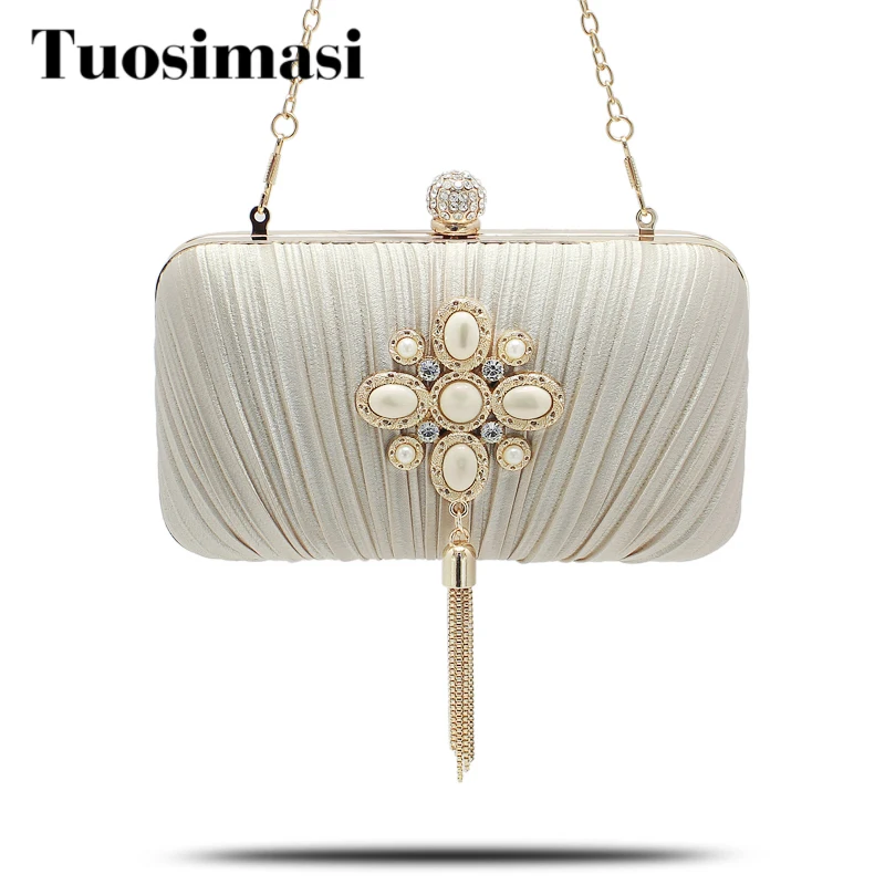 

Women Satin Rhinestone Evening Clutch Bag Ladies Day Clutch Purse Chain Handbag Bridal Wedding Party Bag(C996)