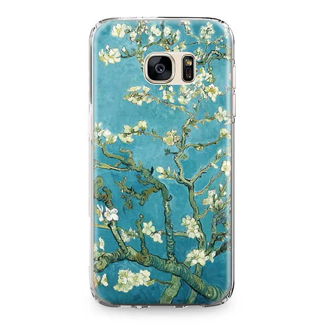 7091 Для samsung Galaxy S5 S6 S7 Edge S8 S9 S10 Plus S10e Note 4 5 8 9 Силиконовый чехол из ТПУ с изображением Ван Гога и цветов - Цвет: 7091