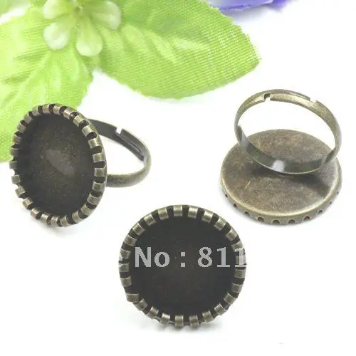 16mm Antique Bronze Copper Blank Round Cap Pad Bases Adjustable Rings Settings for Diy Glass CZ Cabs Jewelry Findings Wholesale | Украшения