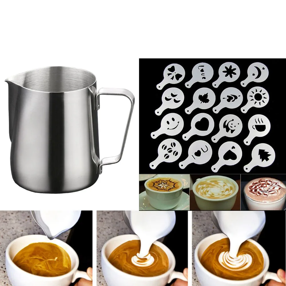 Нержавеющая сталь Кофе инструмент вспенивания кувшин тянуть цветок чашка 16